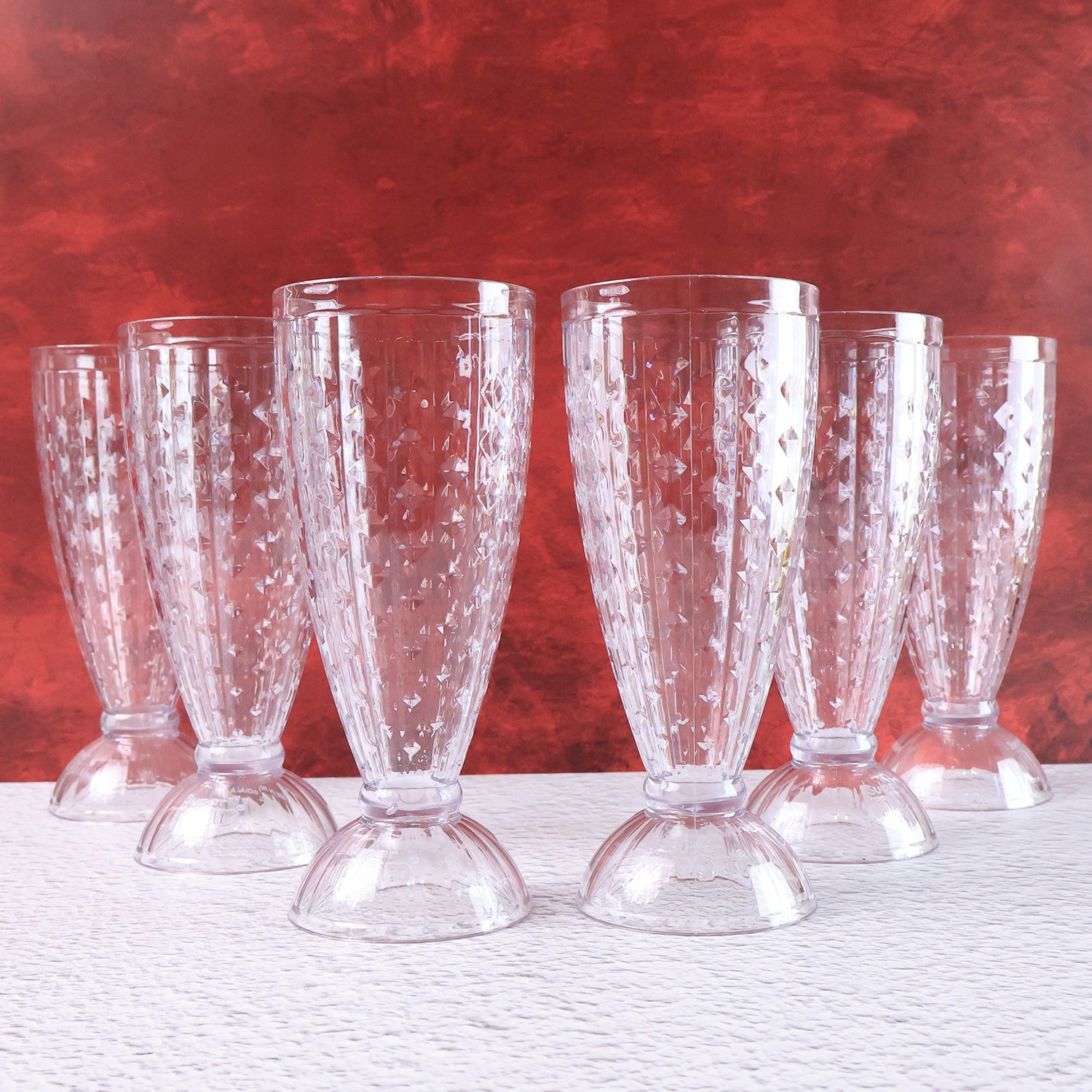 Supermom Transparent Plastic Milkshake Glass Set (400ml  6 Pc) Supermom Transparent Plastic Milkshake Glass Set (400ml  6 Pc)